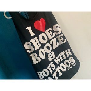 Shoes booze and boys with tattoos?